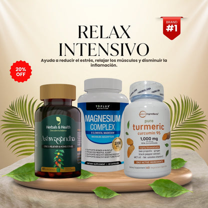 Combo Ashwagandha + Magnesio + Turmeric X160