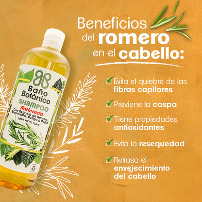 Shampoo de Romero Anti-Caída